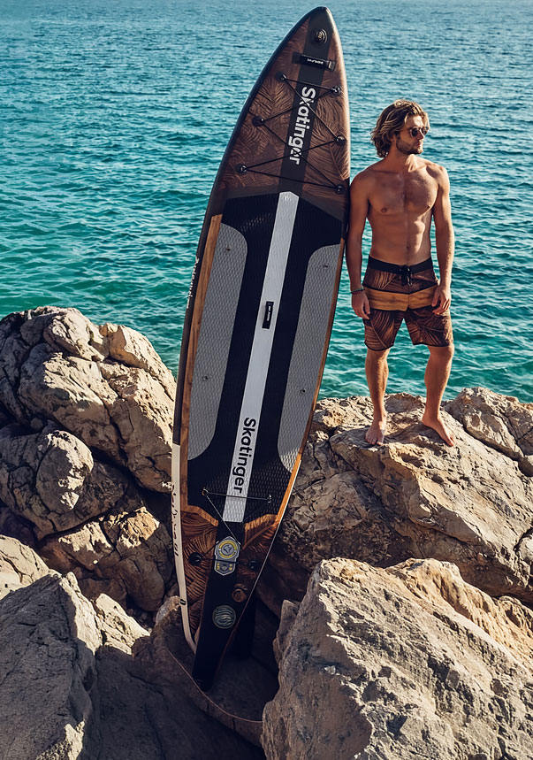 Aufblasbare Touring-SUP-Boards von SKATINGER für lange Strecken, Erkundungstouren und Tagesausflüge