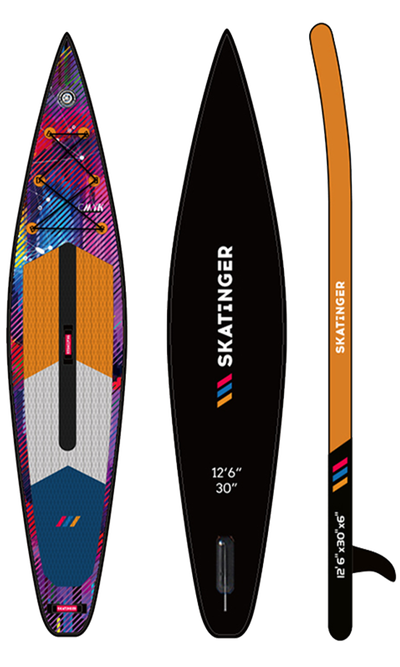 Skatinger CMYK Orange Racing SUP Board – Präzision, Kraft, Unaufhaltsam