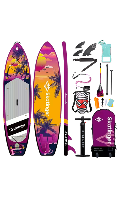 Skatinger Upgraded Sunrise Allround SUP Board – Abenteuer, Gleiten, Tropen