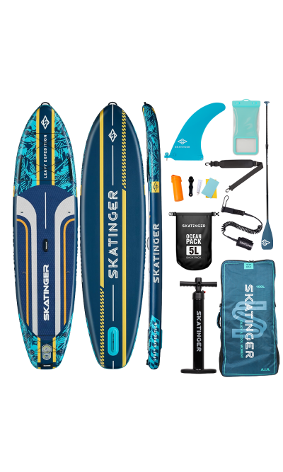 Skatinger Leafy Expedition Blue Allround Paddle SUP Board – Speed, Stability & Control