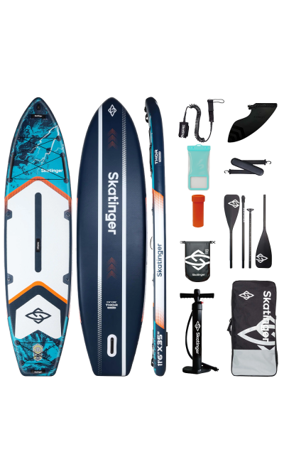 Skatinger Thor Blue Allround Paddle SUP Board – Leicht, Sanft, Kontrolliert