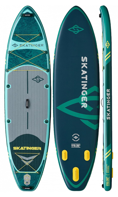Skatinger Angel-Touring-Paddel-SUP-Board in Grün – Robust, stabil & abenteuerlich