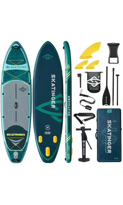 Skatinger Angel-Touring-Paddel-SUP-Board in Grün – Robust, stabil & abenteuerlich
