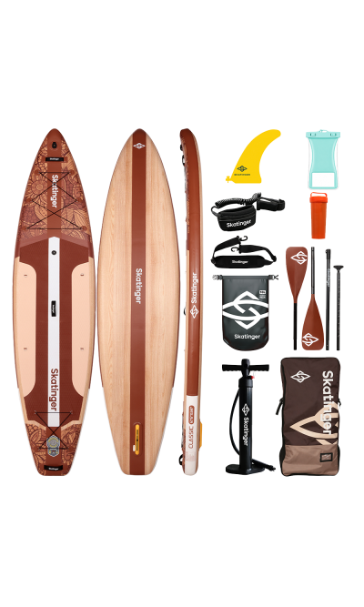 Skatinger Waverider hellbraunes Touring-Paddel-SUP-Board – Natürlich, glatt & zeitlos