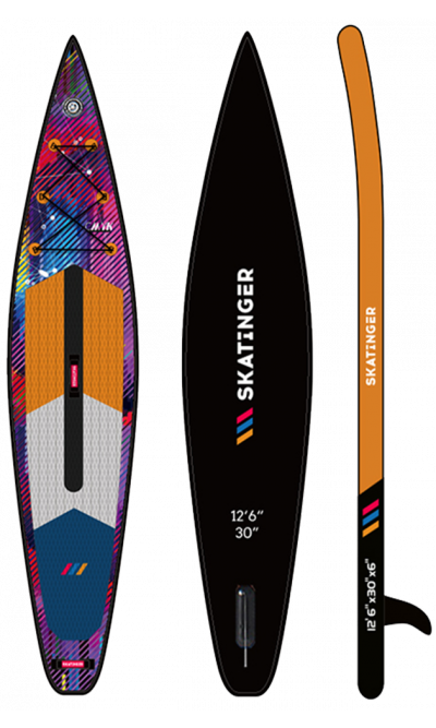 Skatinger CMYK Orange Racing SUP Board – Präzision, Kraft, Unaufhaltsam