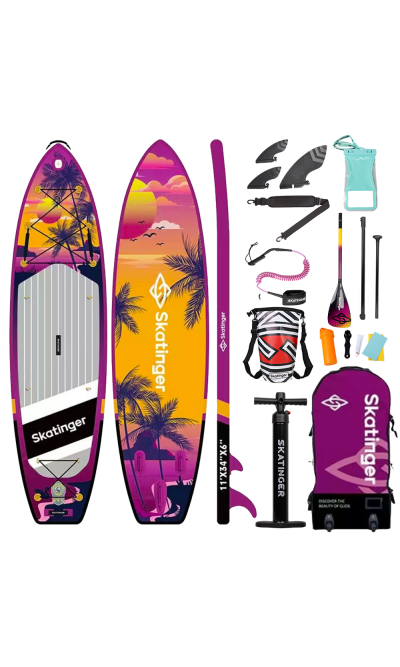 Skatinger Upgraded Sunrise Allround SUP Board – Abenteuer, Gleiten, Tropen